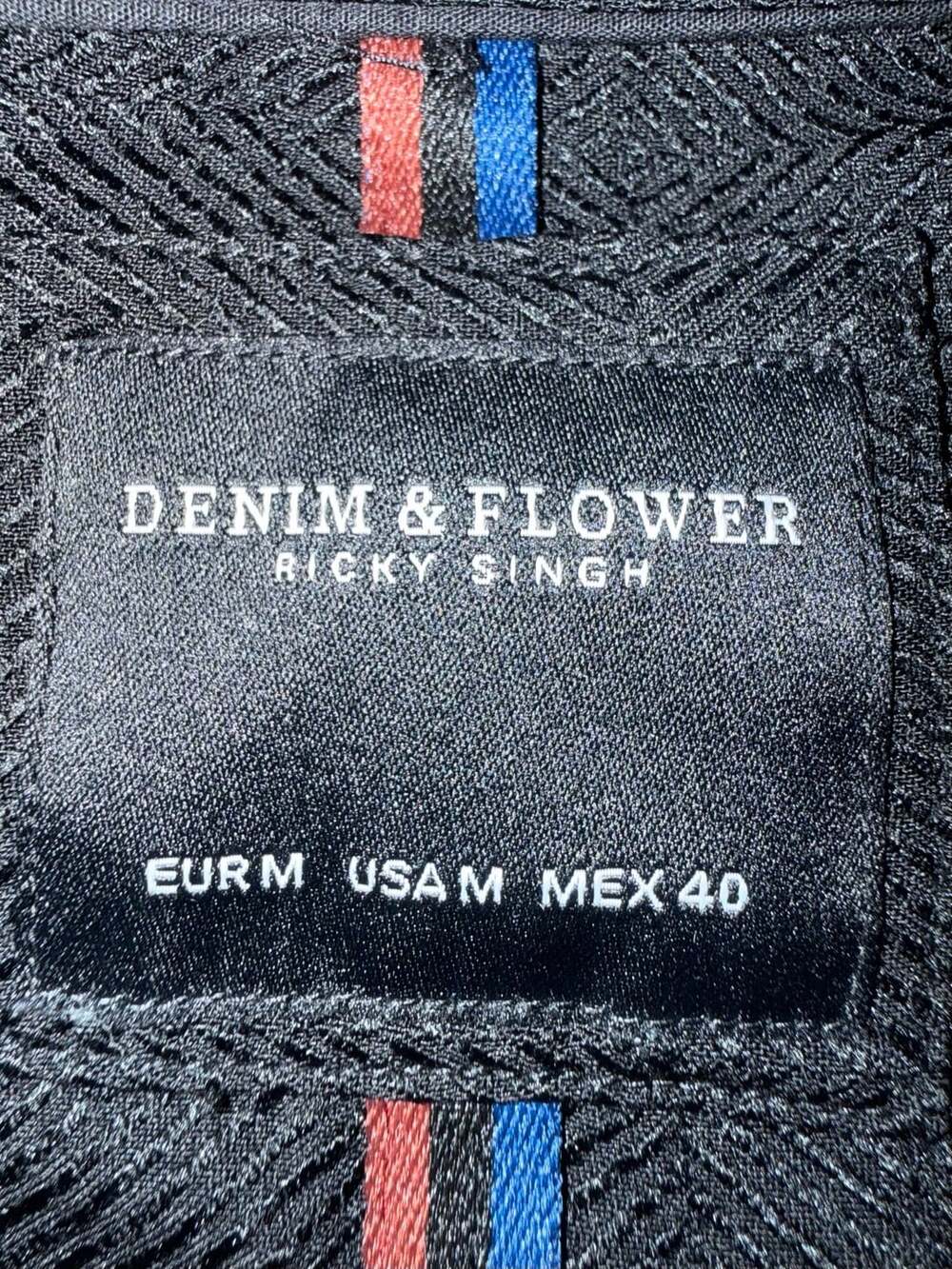 Denim & Flower Ricky Singh Men's Black Jacquard Textured Button Up Shirt Size M